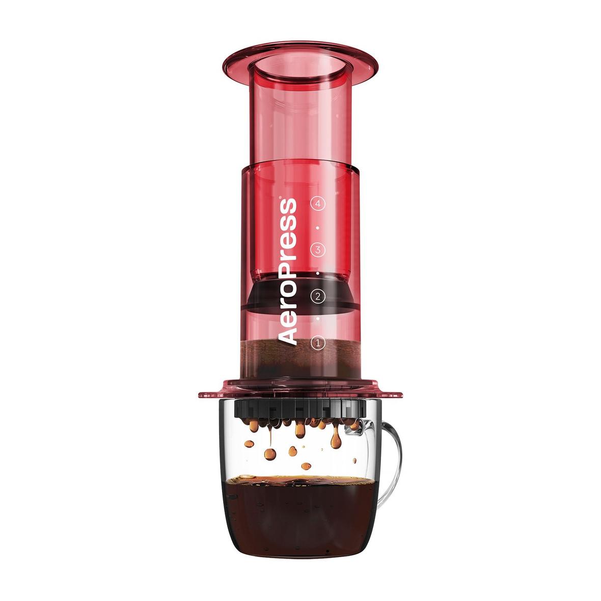 Zaparzacz do kawy AeroPress Clear Red